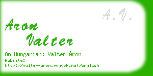 aron valter business card