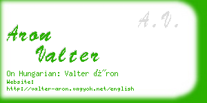 aron valter business card